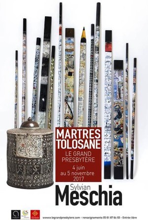 Affiche de l'exposition de Sylvian Meschia, Le Grand Presbytère, Martres Tolosane.