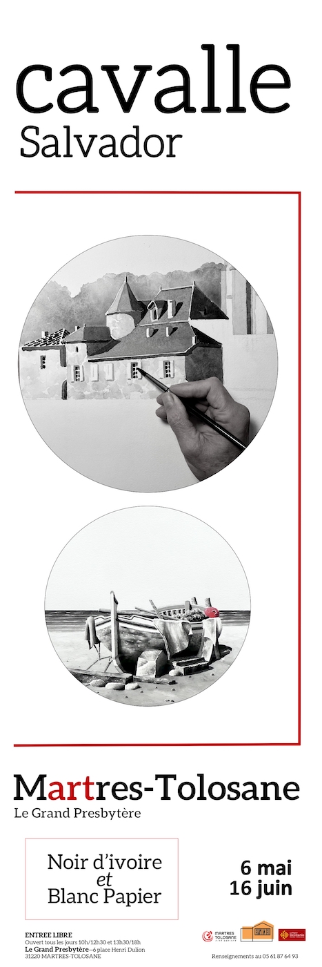 Affiche Exposition Noir d'Ivoire et blanc papier