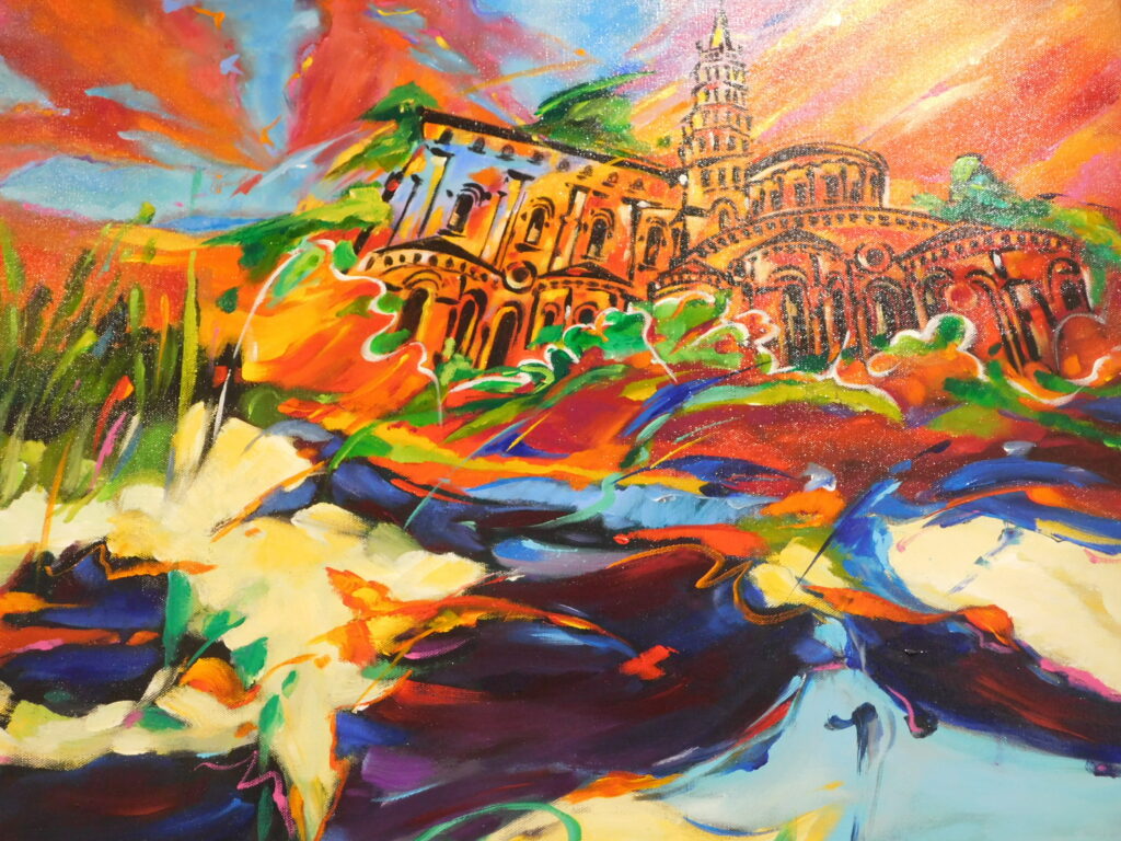 Peinture colorée du Grand Presbytère, Salle d’exposition Martres Tolosane.