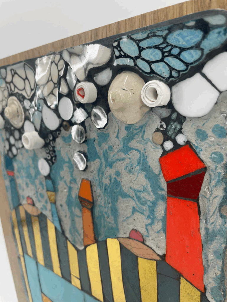 Œuvre d'art en mosaïque présentée au Grand Presbytère, Salle d’exposition Martres Tolosane.